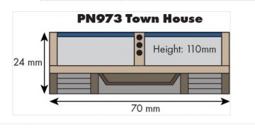 Alternative view of PN973 N Scale Low Relief Town House